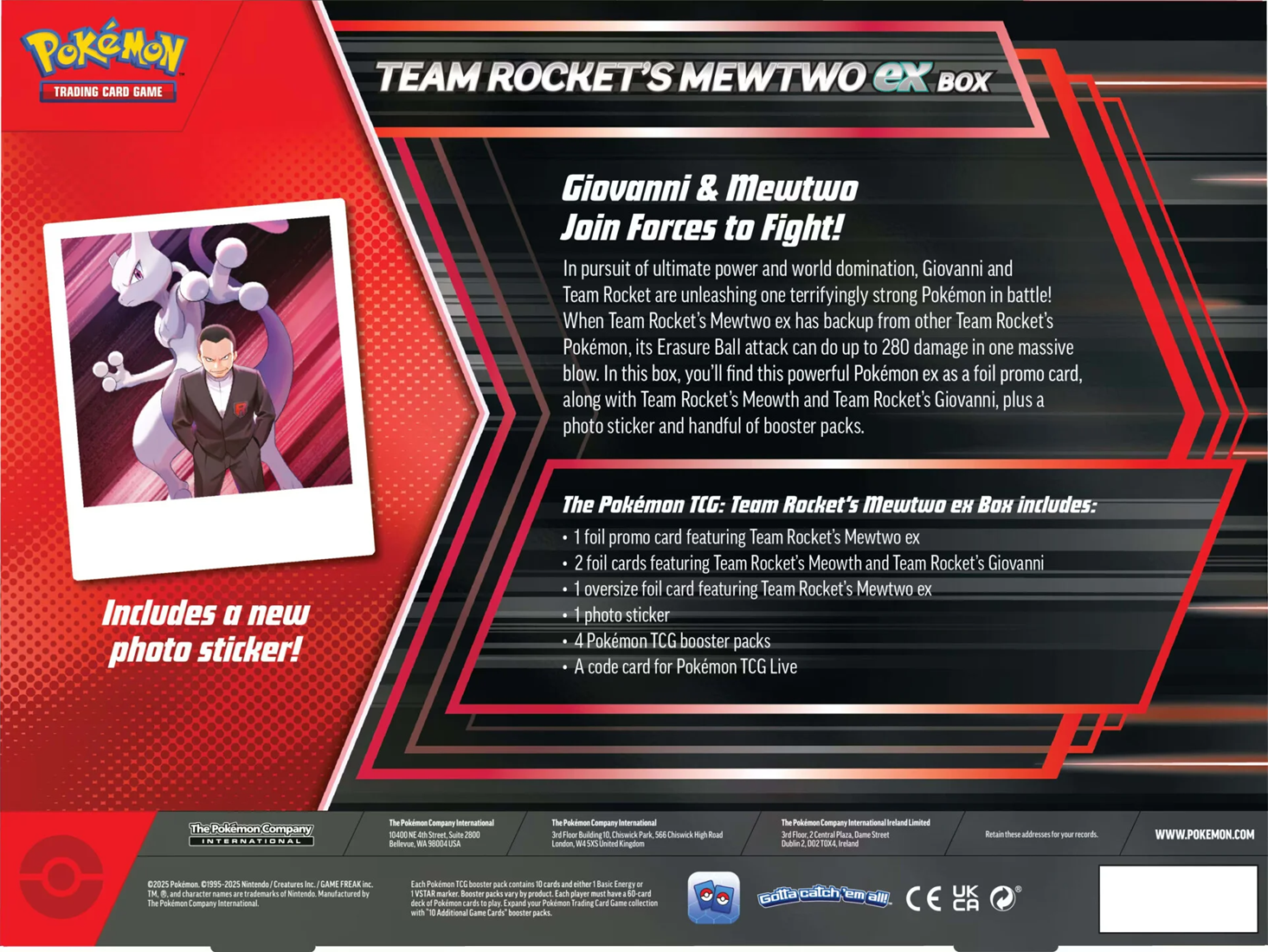 Pokémon TCG Team Rocket's Mewtwo EX Box