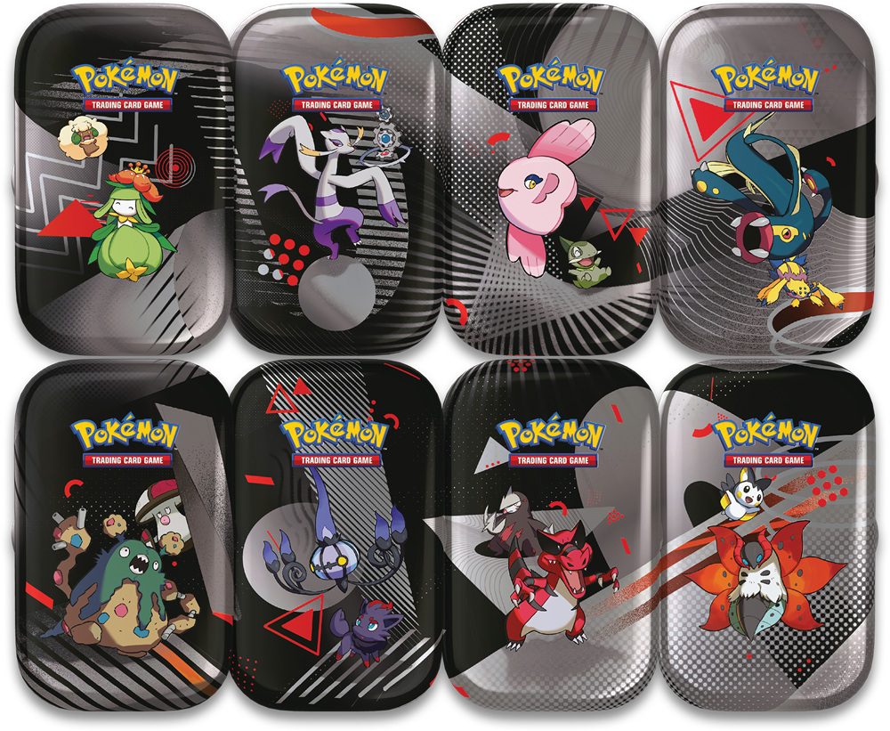 Pokémon TCG Black Bolt & White Flare Mini Tin Display