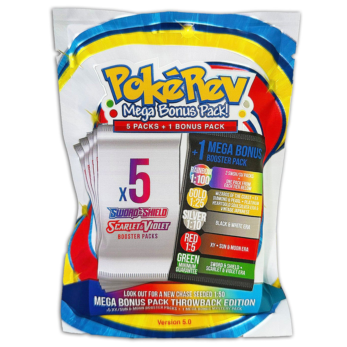 PokRev Pack 5.0 (5 Booster Packs + 1 Mega Bonus Pack) While supplies PokRev Pack 5.0 (5 Booster Packs + 1 Mega Bonus Pack) While supplies