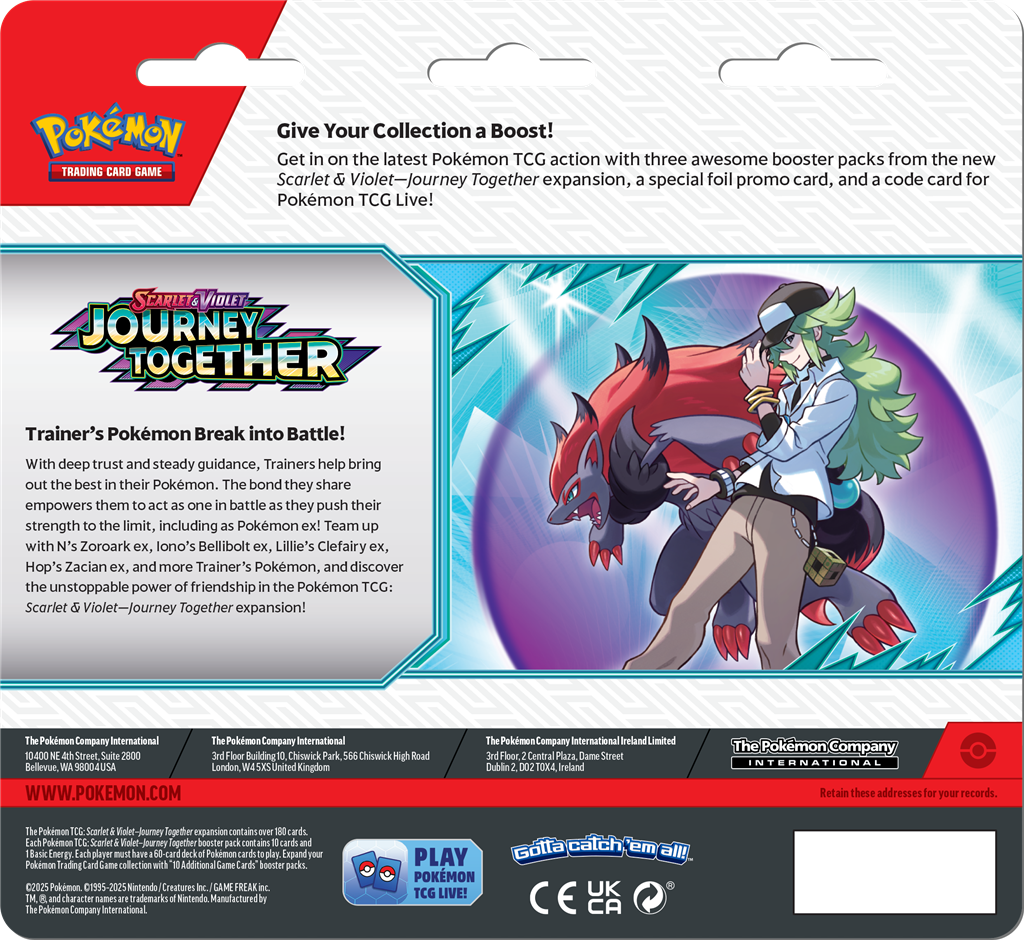 Pokémon TCG Journey Together 3 Pack Blister Scrafty