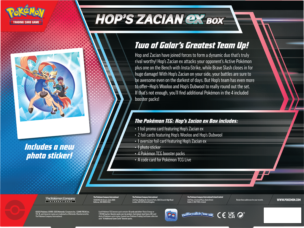 Pokémon TCG: Hop’s Zacian EX Box
